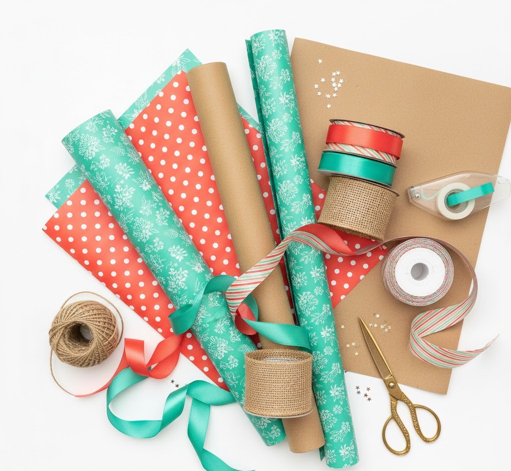 Indpakningspapir og bånd